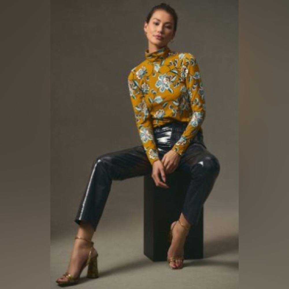 Maeve by Anthropologie printed turtleneck.